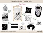 Cot Duvet Bedding French Bulldog Black And White Set