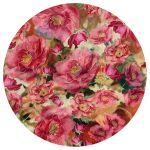 Red And Pink Blooming Flowers Round Tablecloth