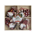 Wooden Gnome Ornament Set 12-PIECE