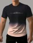 Gradient Crew Neck Short Sleeve T-shirt For Men Casual Summer T-Shirt For Daily Wear And Vacation Resorts