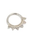 Sterling Silver Cubic Zirconia Spike Clicker Ring