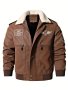 Men's Bomber Motorcycle Leather Jacket Vintage Fleece Faux Leather Jacket Gifts