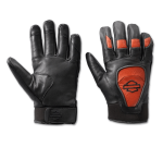 Men’s Ovation Waterproof Leather Gloves – Black & Vintage Orange