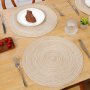 Premium 38.1CM Woven Placemat - Waterproof Dustproof & Heat-resistant Non-slip Polyester Fiber - Elevate Your Kitchen Decor