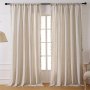 1PC Solid Khaki Rod Pocket Curtains With Tassel Bohemian Curtain For Living Room Office Home Decor