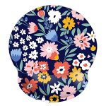 Memory Foam Wrist Support Mouse Pad Comfortable Padded Wrist Mousepads 9IN X10IN Desktop Notebook Mouse Mat Vibrant Flower Foam