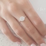 Eben 925 Sterling Silver Round Paved Cz Stone Ring - Size 7