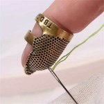 Durable Vintage Sewing Thimble - Comfort Fit Metal Finger Protector For Quilting & Embroidery White