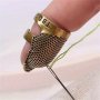 Durable Vintage Sewing Thimble - Comfort Fit Metal Finger Protector For Quilting & Embroidery White