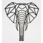 Kikki & Frankie Laser Cut Coated Wood Geometric Elephant
