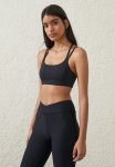 Cotton On Strappy Sports Crop - Black Core