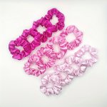 12 Pcs Solid Color Fabric Hair Scrunchies Set For Women Elastic Holographic Ponytail Holder Pink Series Hair Accessories Ropes S