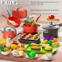 Delightful Pretend Play Kitchen Play Set Cookware Cutlery Pressure Cooker Induction Cooker Cut And Play Food Perfect Learning Gift For Christmas