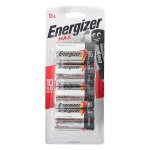 Energizer 4 PK Max 1.5V Alkaline D Batteries E300310502