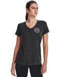Women's Ua Tech Twist Crest Short Sleeve - Black Sm
