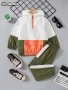Stylish Half Zipper Hoodie Top & Cargo Pants Set 2-piece Boys Casual Versatile Co Ord Set For Spring Fall