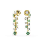 SWAROVSKI Constella Drop Earrings Mixed Cuts Green Gold-tone Plated