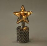 LED Glass Star Lamp Smokey Luster – 22X12CM