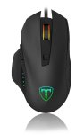 Warrant-officer 4800DPI 6 BUTTON|180CM Cable|ergo-design|rgb Backlit Gaming Mouse - Black red