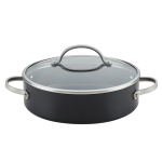 22 X 22 X 10CM Nonstick Aluminum Fry Pan With Tempered Glass Lid