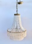 White Beaded Hanging Light 58X43CM