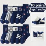 Boys' 10-PACK Captain-themed Knit Calf-length Footwear Polyester & Spandex Blend Hand Wash Only Cartoon Design All-season - Ages