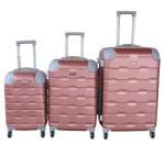 Smte 3-PIECE Travel 27-INCH Luggage Suitcase Set Stylish Rose Gold With Keychain