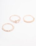 Rose Gold Marquise Stacking Ring 3-PACK - S m