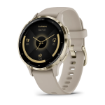 Garmin Venu 3S - Soft Gold Stainless Steel Bezel With French Gray Case And Silicone Band