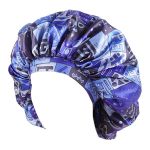 Double-layer Reversible Bow Hair Bonnet - Blue