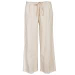 Raw Edge Denim Style Wide Leg Pants - Butter M l