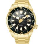LORUS Gents Pvd Gold Sport Black Dial 3-HANDS Watch