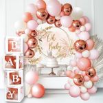 Vidal Crafts 136 Pcs Boho Pink Baby Shower Decorations For Girl - Girl Baby Shower Decorations Set With Oh Baby Sign For Backdro