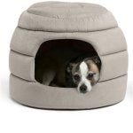 Best Friends Honeycomb Ilan Hut Cuddler Pet Bed - Grey Waggs Online Pet Shop