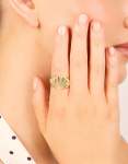 Waterproof Gold Plated Stainless Steel Shell Large Ring - M l