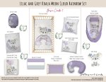 Cot Duvet Bedding Lilac And Grey Koala Moon Cloud Rainbow Set