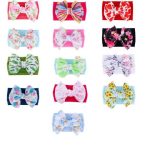 Single Big Bow Headband Mint Sunflower - The Purple Lovey