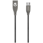 Volkano Iron Series Round Metallic Spring Micro USB Cable 1.2M - Black VK-20092-BK