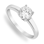 Chet Sterling Silver Cubic Zirconia Women&apos S Classic Solitaire Ring