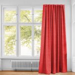 Ready Made Taped Curtain 230X218CM Red