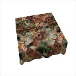 Mix Of Earth Tone Flowers Square Tablecloth