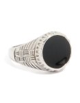 Mens Waterproof Stainless Steel Black Enamel Tag Pendant Necklace