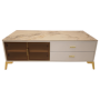 Axel Coffee Table White And Marble And Gold