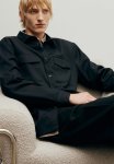 Regular Fit Utility Overshirt - Black