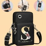 Alphabet MINI Crossbody Phone Bag For Women Vertical Nylon Wallet With Multi Zipper Outdoor Sport Armband Coin Purse For Running