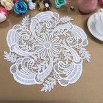 1PC Coaster European Style Light Luxury Lace Round Coaster Bowl Mat Anti-scalding Heat Insulation Mat Fabric Table Mat Plate Mat