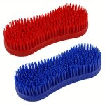 2PCS Silicone Horse Cleaning Grooming Brushes Horse Grooming Brush Equestrian Massage Tool For Horse Grooming Care Supplies