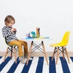 Kids Modern Plastic Chair With Wooden Legs