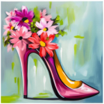 Fabric Paint Cushion Cover Fashion Shoe