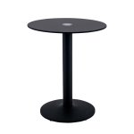 Round Side Table 600MM Glass – Black